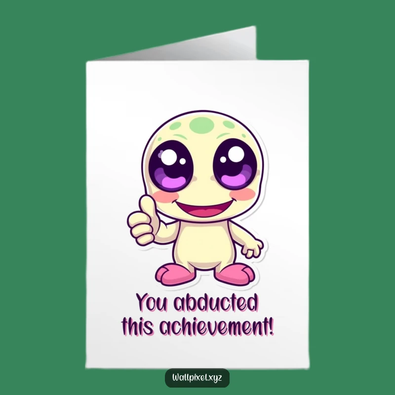 Hilarious Free Printable Congratulations Card: Pixel Alien Cheering Digital Download Gift