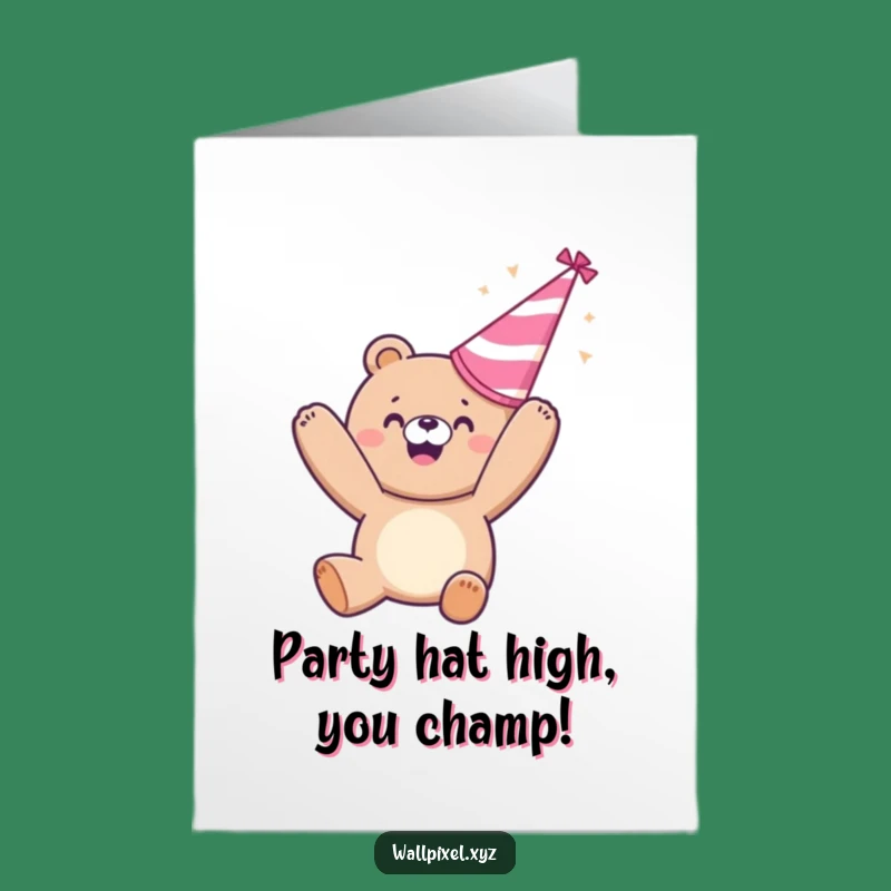 Free Printable Pixel Bear Congrats Card - Funny Celebration Download