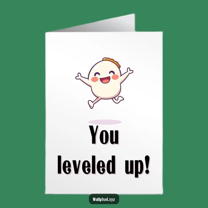 Free Printable Funny Pixel Congratulations Card - Jump for Joy Downloadable Gift!
