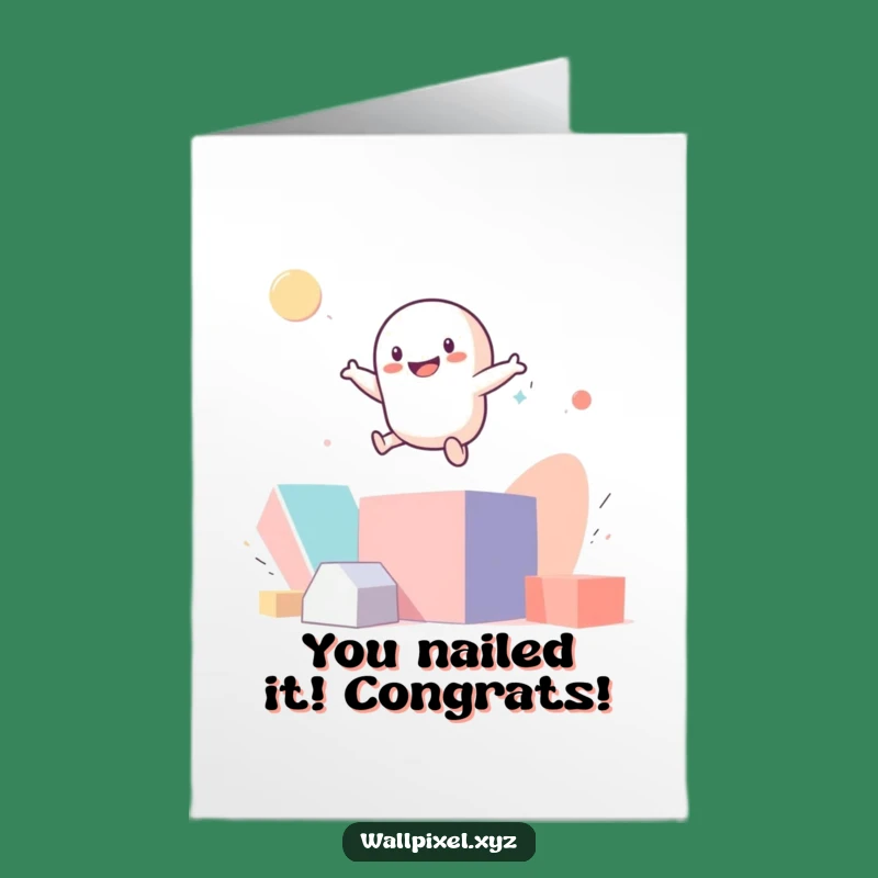 Free Printable Congrats Card: Pixel Bounce Funny Downloadable Gift