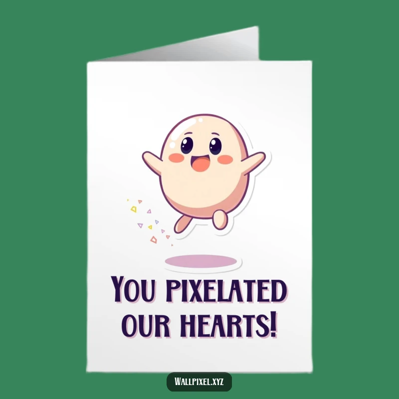 Free Printable Congrats Card: Pixel Blob Celebration, Energetic Funny Downloadable