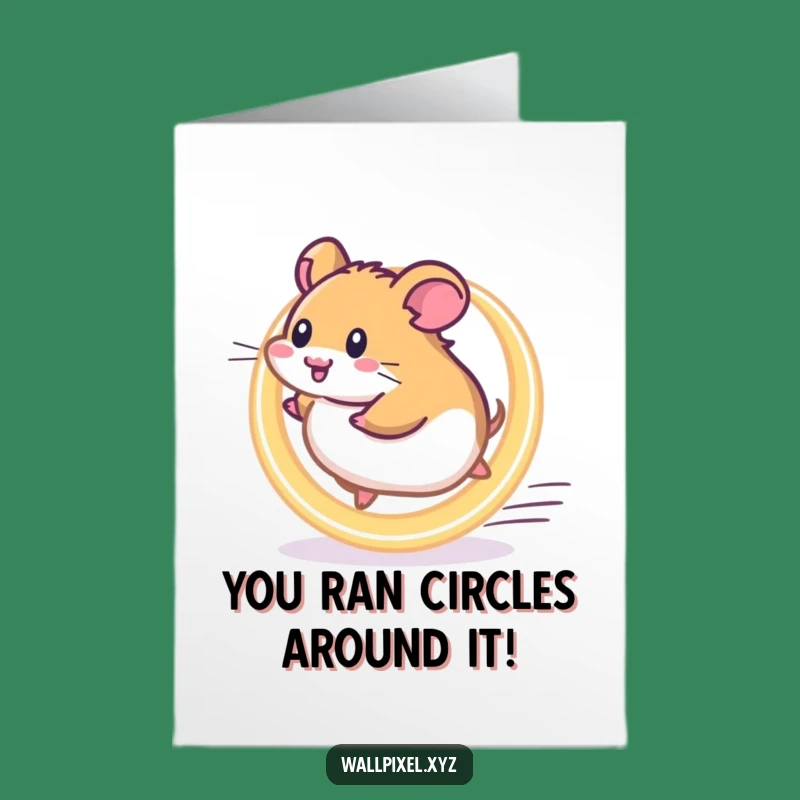 Free Printable Congrats Card: Pixel Hamster's Glowing Wheel Success!