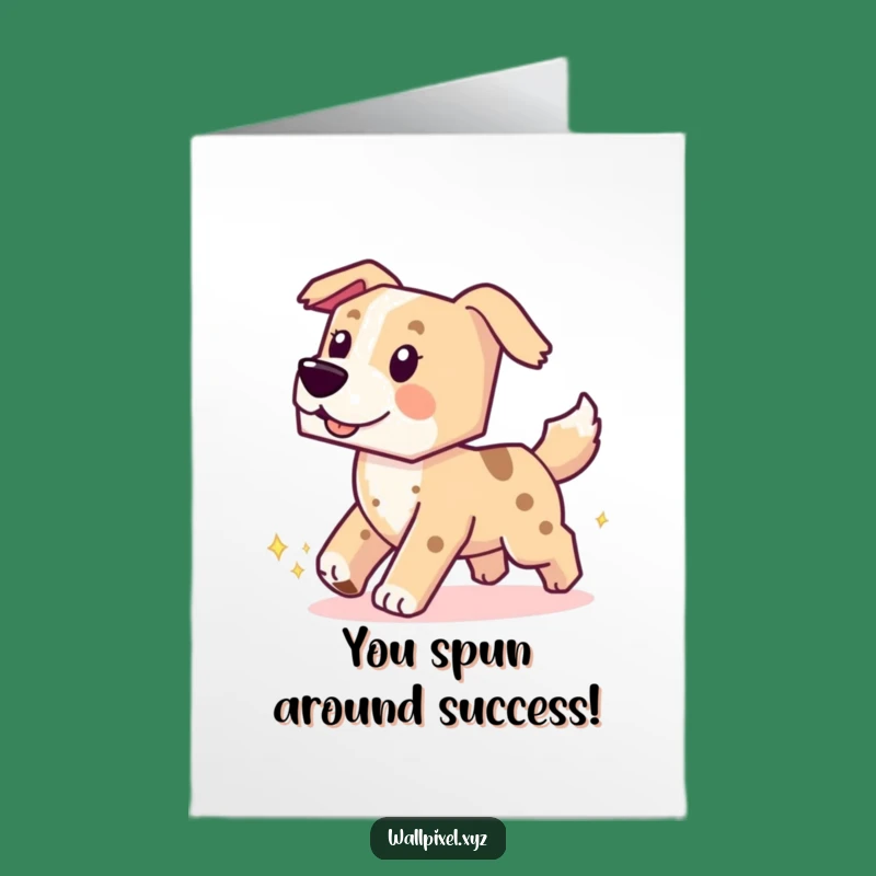 Free Printable Block Dog Congrats Card - Pixelated Celebration Gift