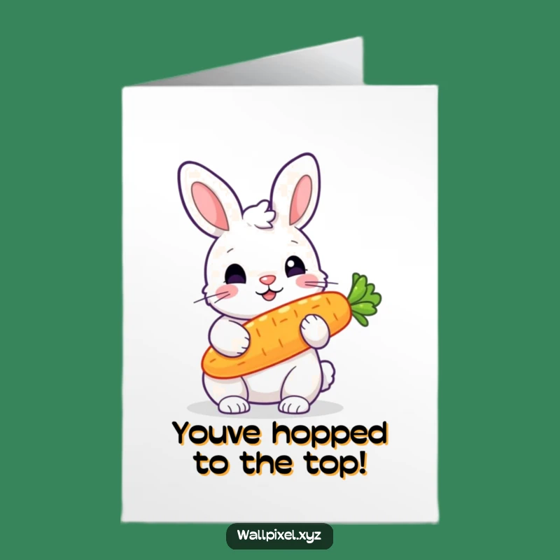 Free Printable Pixel Rabbit Congrats Card: Glowing Carrot Cheer for a Sweet Downloadable Gift