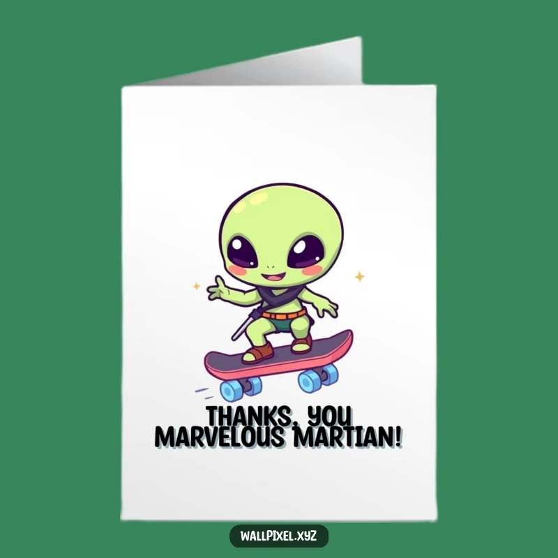 Free Printable Pixel Alien Thank You Card - Thanks From Outer Space