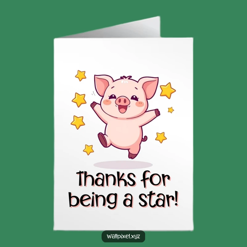 Free Printable Pixel Pig Thank You Card: Grateful Jumps for a Sweet Downloadable Gift