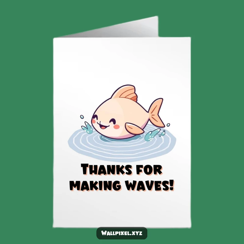 Free Printable Thank You Card: Geometric Fish Splash, Humorous Downloadable Appreciation