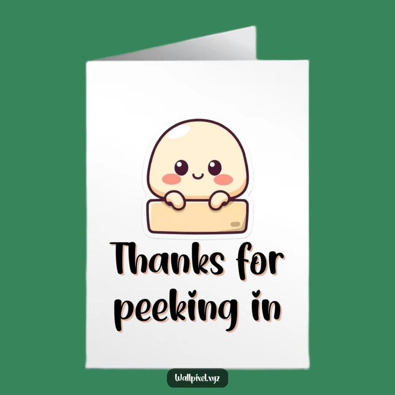 Free Printable Thank You Card: Pixel Blob Peeking - Sweet Downloadable Gift!