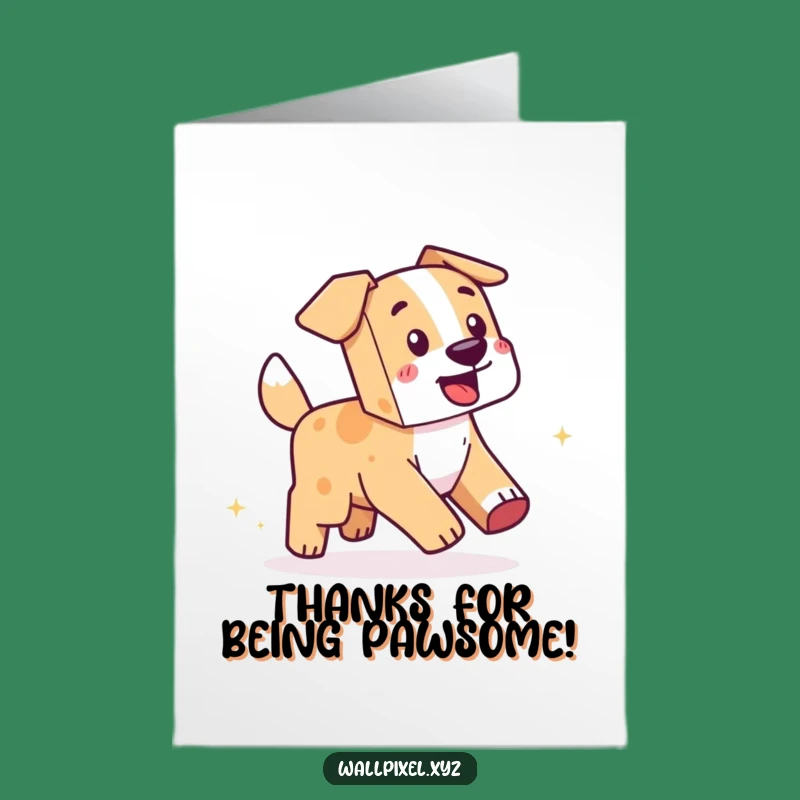 Free Printable Thank You Card: Pixel Dog's Playful Thanks - Downloadable