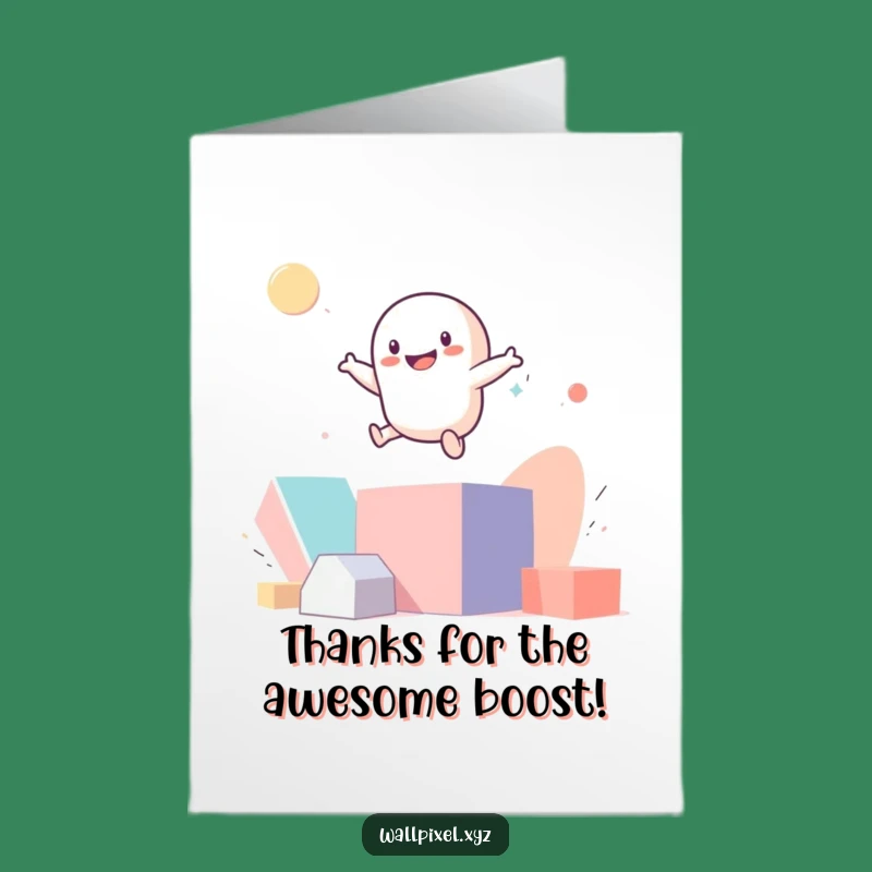 Free Printable Thank You Card: Pixel Figure Bounce Funny Downloadable Gift