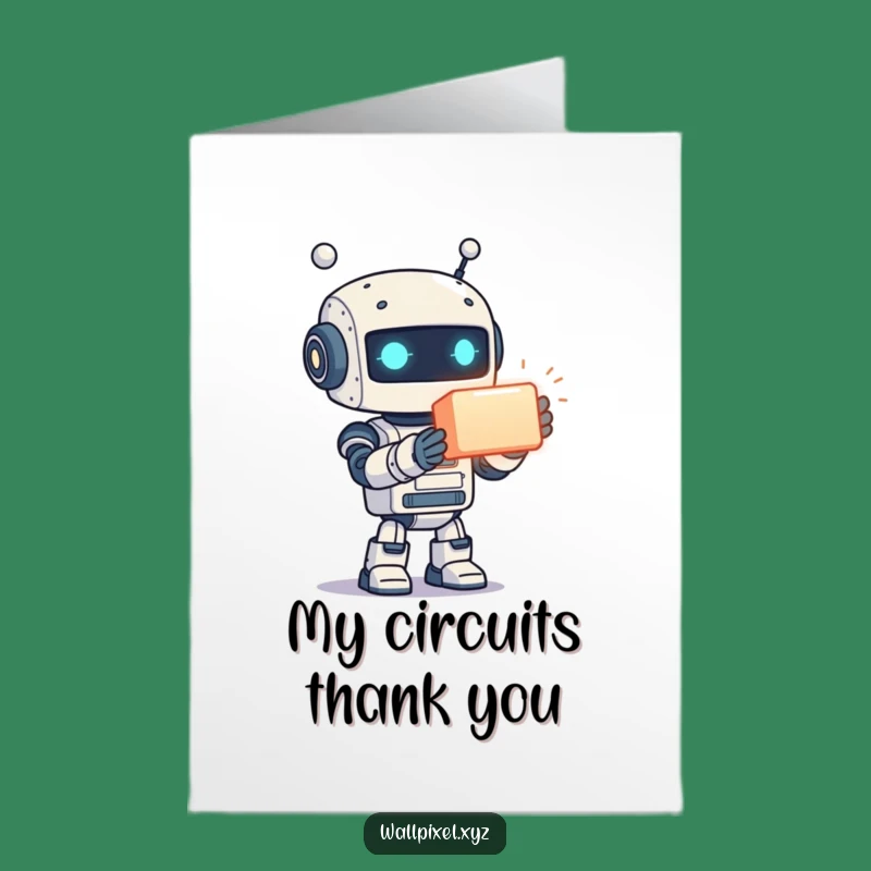 Free Printable Thank You Card: Pixel Robot Offers Thanks, Fun Downloadable Gift!