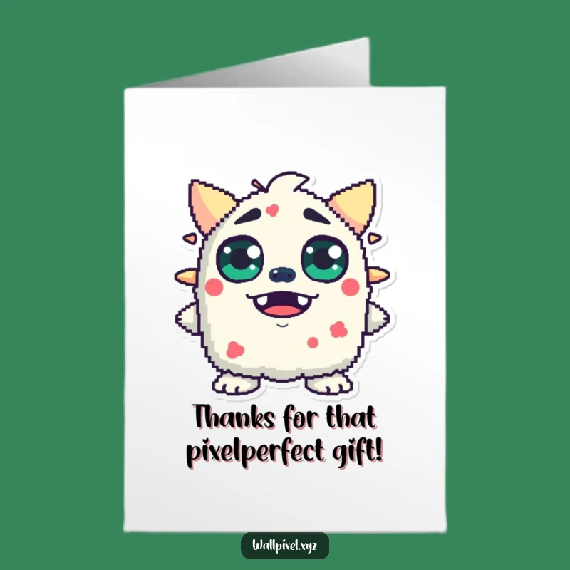 Free Printable Thank You Card: Surprised Pixel Monster, Humorous Downloadable Appreciation