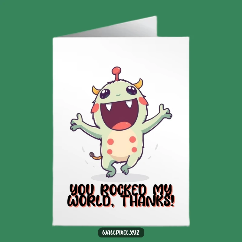 Free Printable Thank You: Pixel Monster Dance Gratitude Funny Downloadable Gift