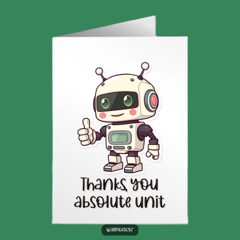 Free Printable Thank You: Pixel Robot Thumbs Up Funny Downloadable Gift