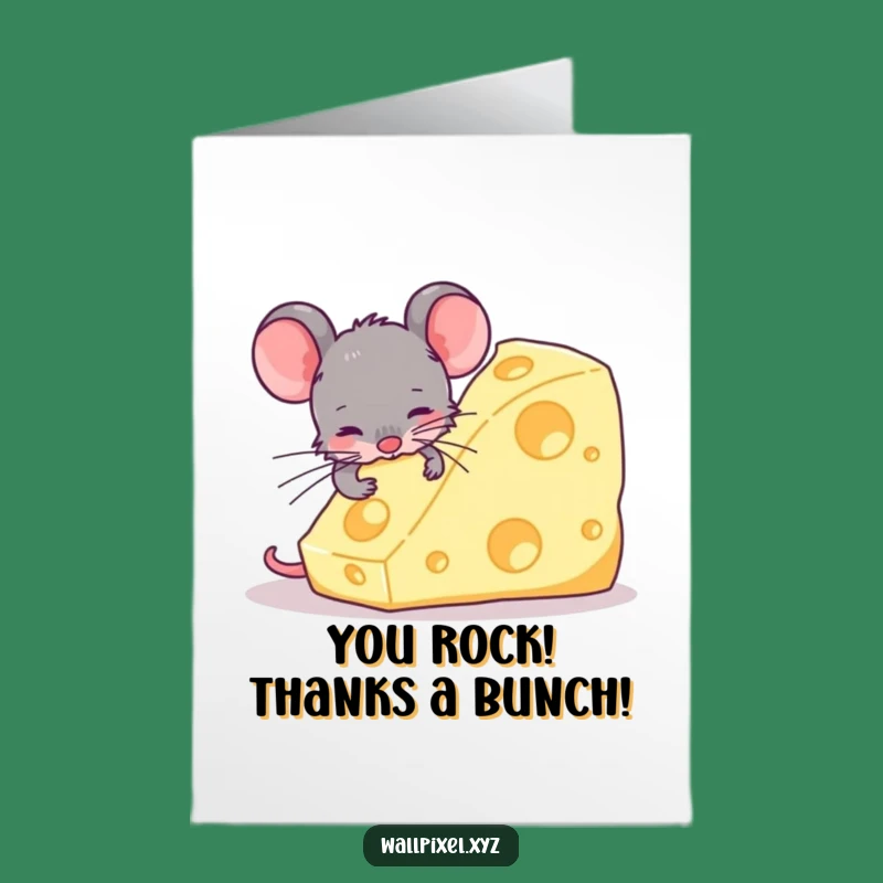 Thank You Free Printable Card: Pixel Mouse Grateful for Cheese