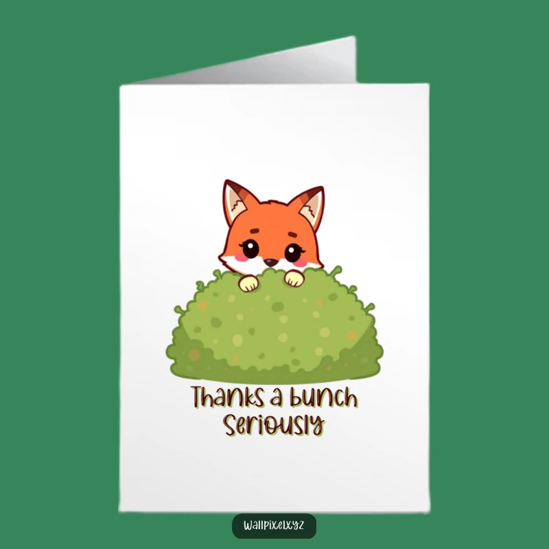 Free Printable Thank You Card: Pixel Fox Says Thanks! Downloadable Humorous Gift.