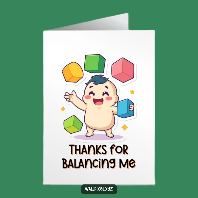 Free Printable Thank You Card: Juggling Pixel Thanks, Fun Downloadable Gift!