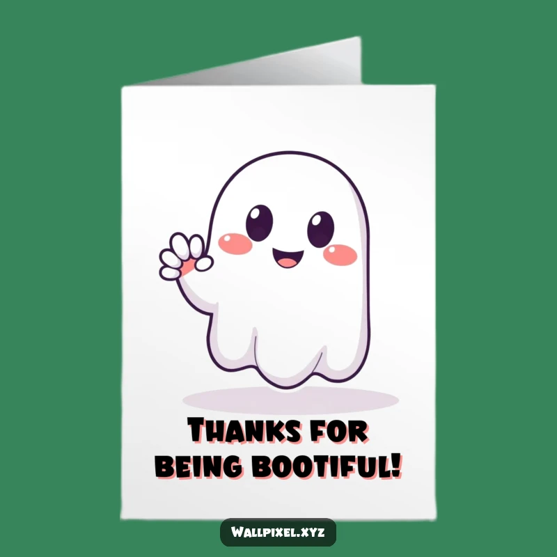 Free Printable Pixel Ghost Thank You Card: Waving Thanks for a Sweet Downloadable Gift