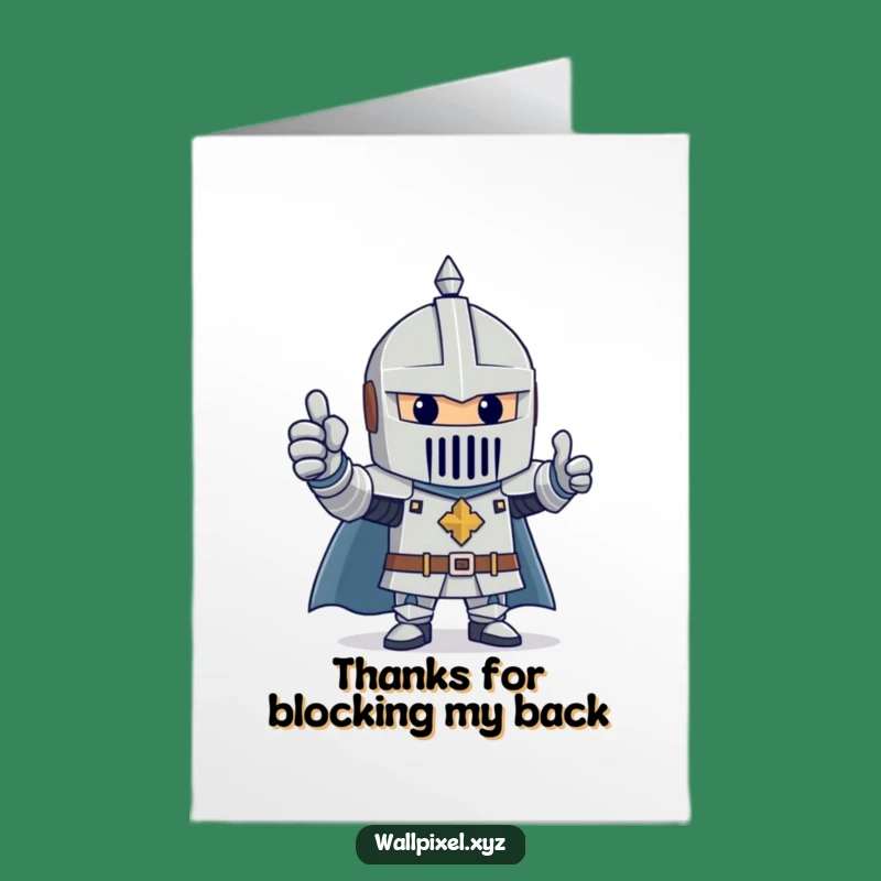 Free Printable Thank You Card: Block Knight Thanks, Cheerful Funny Downloadable
