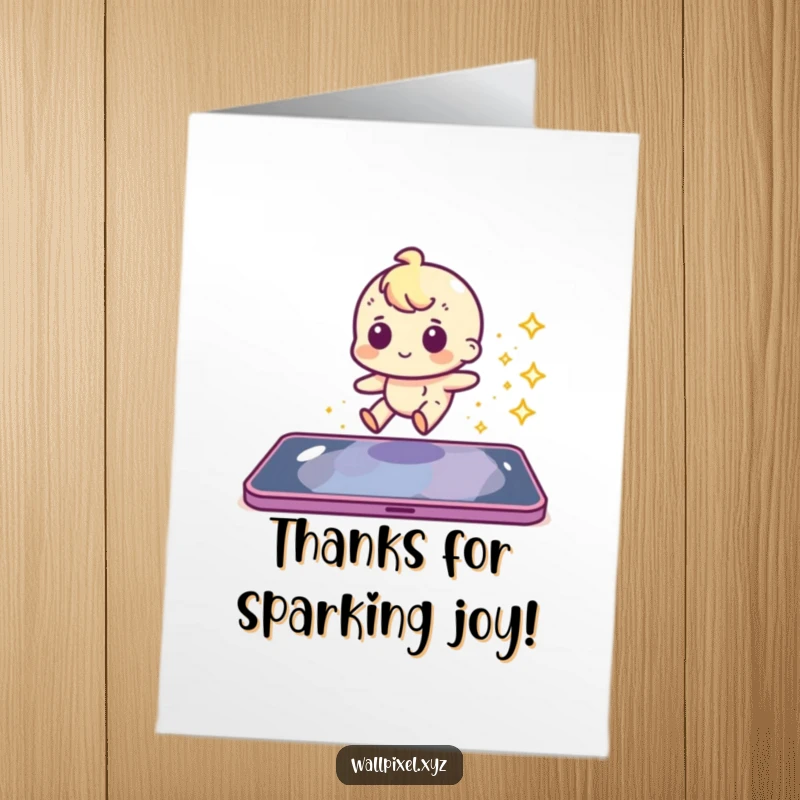 Funny Free Printable Thank You Card with a pixel character leaving a sparkle trail, expressing thanks.