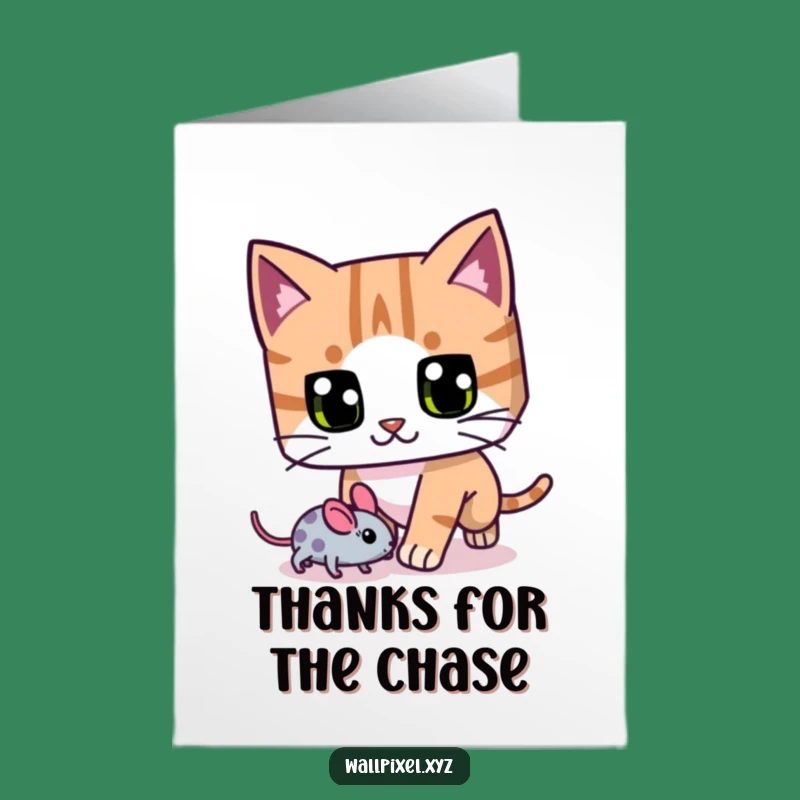 Free Printable Cat Thank You Card: Amusing Downloadable Pixel Gratitude