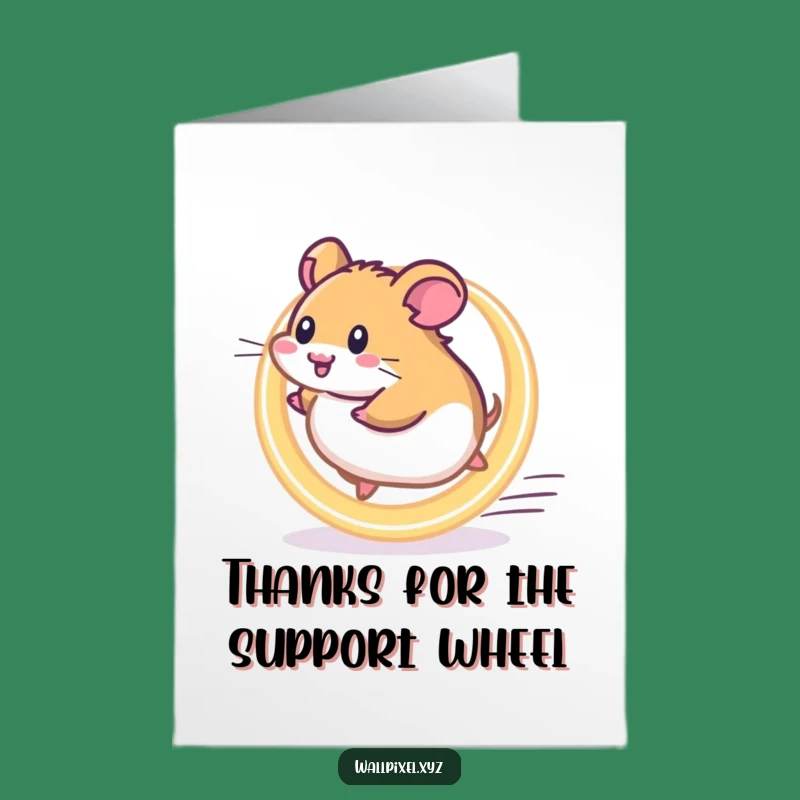 Free Printable Thank You Card: Pixel Hamster's Glowing Wheel Thanks