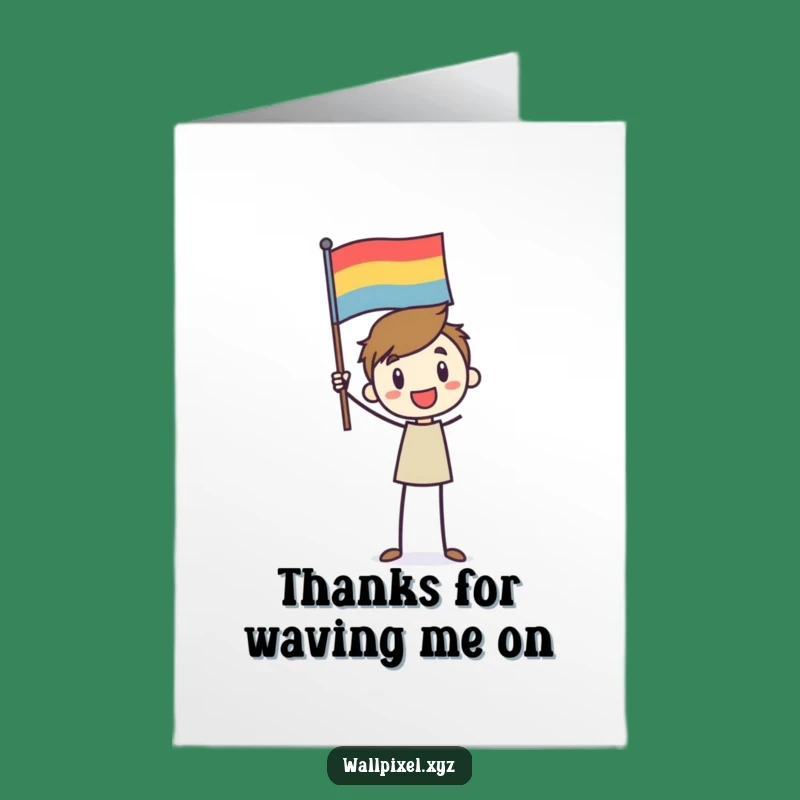 Free Printable Thank You Card: Stick Figure Flag - Expressive Downloadable!
