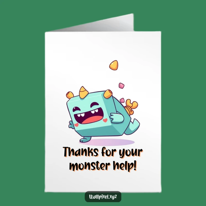 Free Printable Thank You Card: Tumbly Monster Funny Downloadable Gift