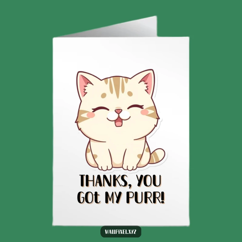Free Printable Thank You Card: Pixel Cat Thanks, Downloadable Gratitude