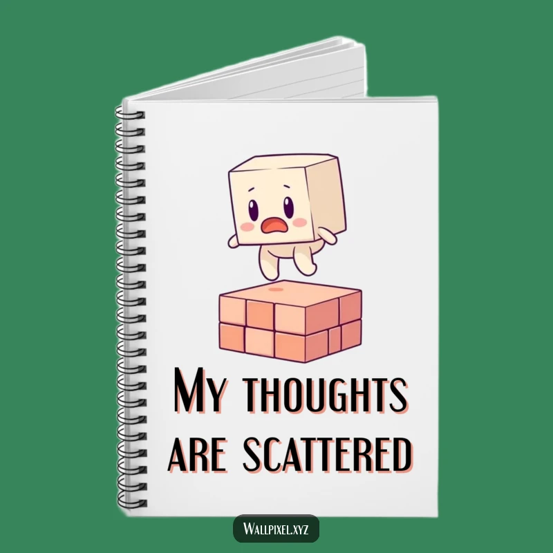Funny Blocky Figure Pixel Trip Notebook - Journal for Glitchy Humor