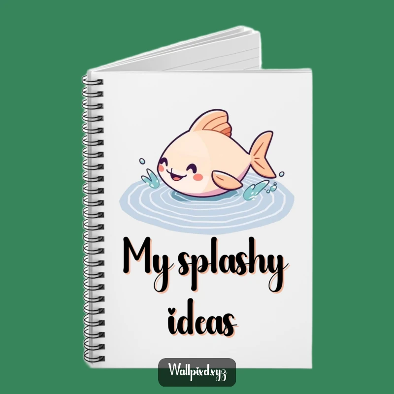 Funny Geometric Fish Notebook: Jot Down Ideas in Pixelated Puddle Style