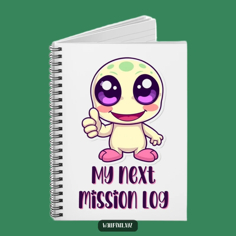 Funny Pixel Alien Laughing Notebook - Retro Gaming Journal Gift