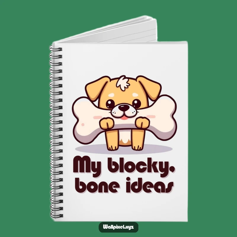 Funny Pixel Dog Bone Notebook: Retro Gaming Journal for Dog Ideas