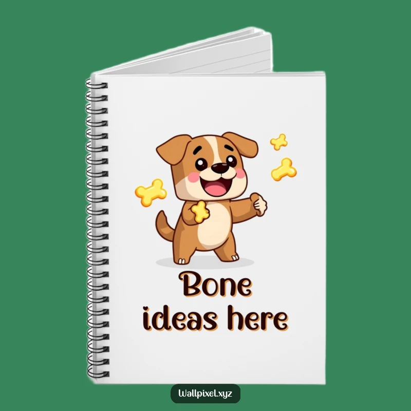 Funny Pixel Dog Juggling Bones Notebook, Perfect for Journaling Fun
