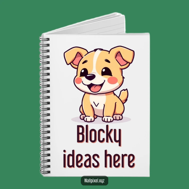 Funny Pixel Dog Notebook: Joyful Blocky Tail Wagging Journal Gift