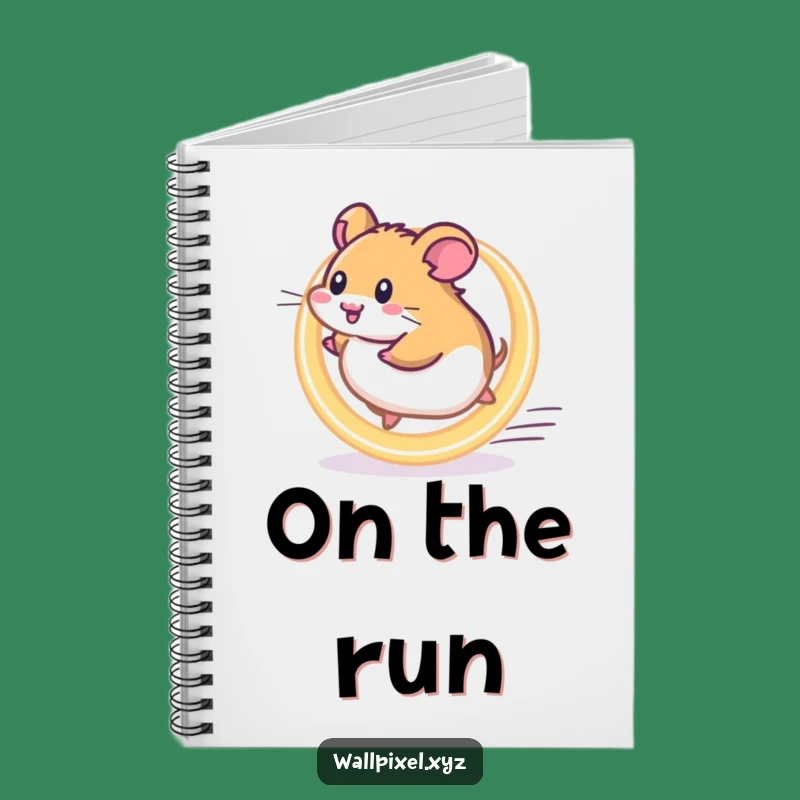 Funny Pixel Hamster Wheel Notebook, Journal Your Progress