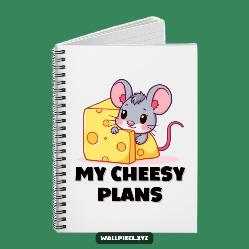 Funny Pixel Mouse Cheese Notebook - Snack Lover's Journal