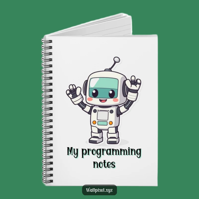 Funny Pixel Robot Wave Notebook: Jot Down Ideas, Retro Tech Style