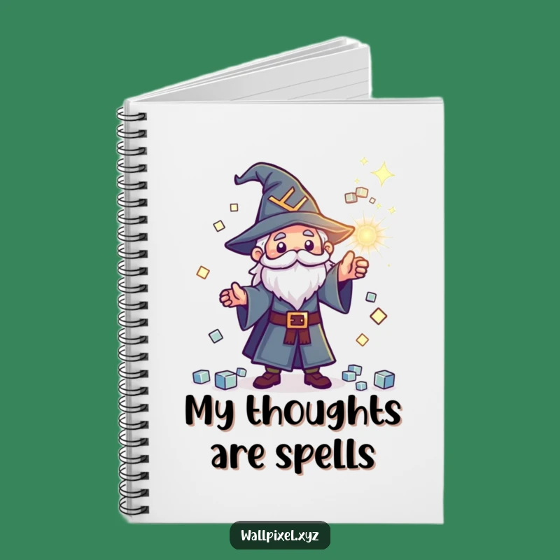 Funny Pixel Wizard Notebook: Spell Cube Journal, Ideal Funny Gift for Writers