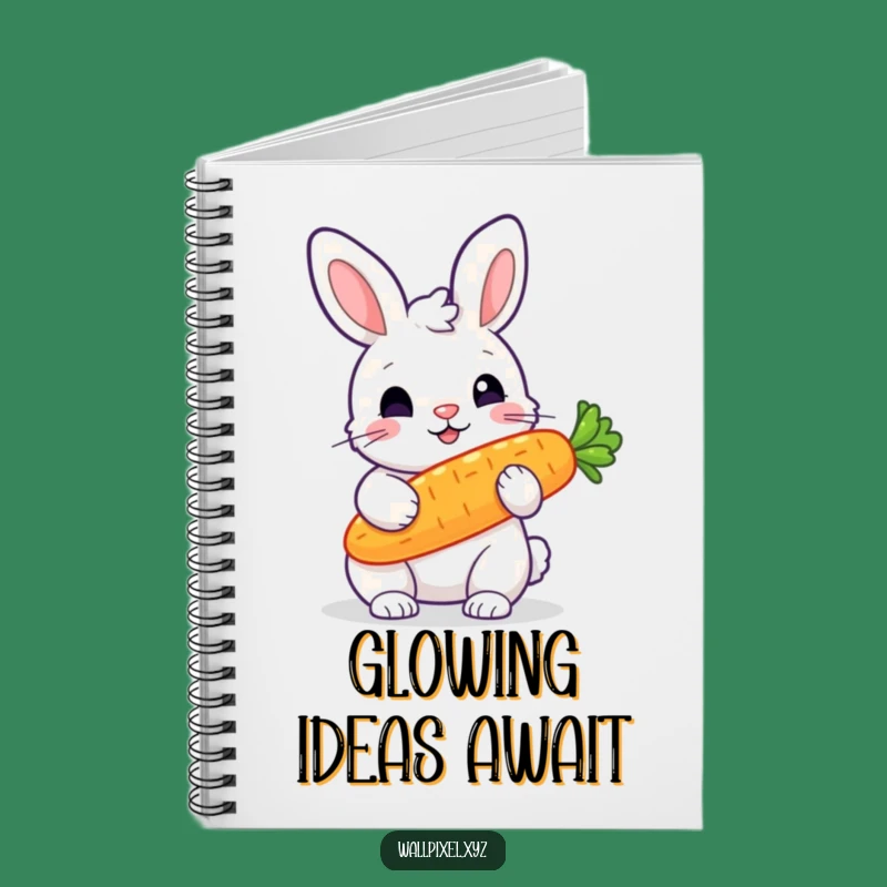Funny Pixel Rabbit Carrot Notebook - Glowing Veggie, Perfect Funny Gift for Scribes
