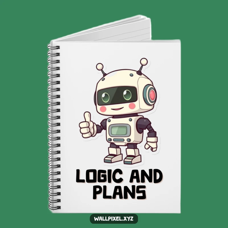 Funny Pixel Robot Notebook: Jot Down Ideas with Approval