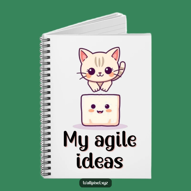 Funny Pixel Cat Leap Notebook: Jot Down Ideas with Playful Agility!