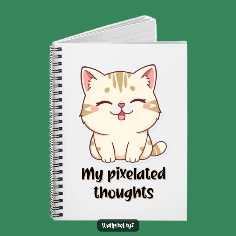 Funny Pixel Cat Notebook: Winking Gamer Journal, Perfect Funny Gift