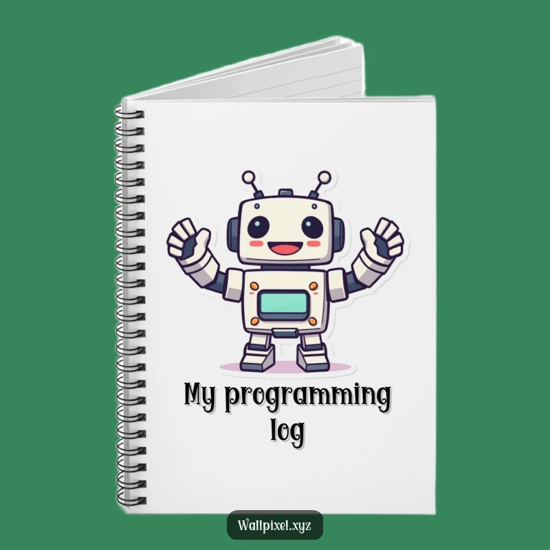 Funny Pixel Robot Notebook - Jot Down Your Tech Ideas