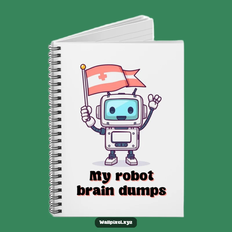 Funny Square Robot Pixel Flag Notebook: Jot Down Ideas!