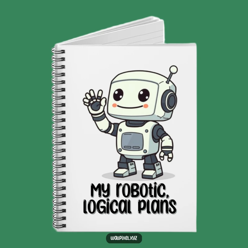 Funny Pixel Robot Wave Notebook: Retro Sci-Fi Journal for Your Ideas