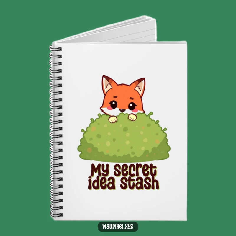 Funny Pixel Fox Notebook: Blocky Character Peeking, Gamer Journal Gift!