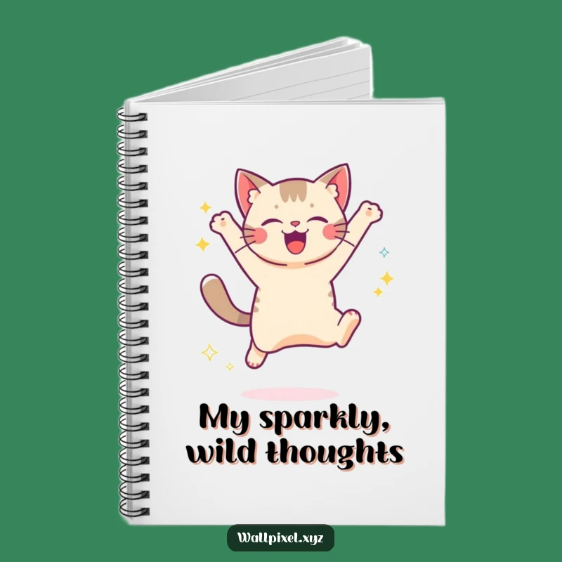Funny Pixel Cat Sparkle Notebook: Retro Gaming Journal for Your Ideas