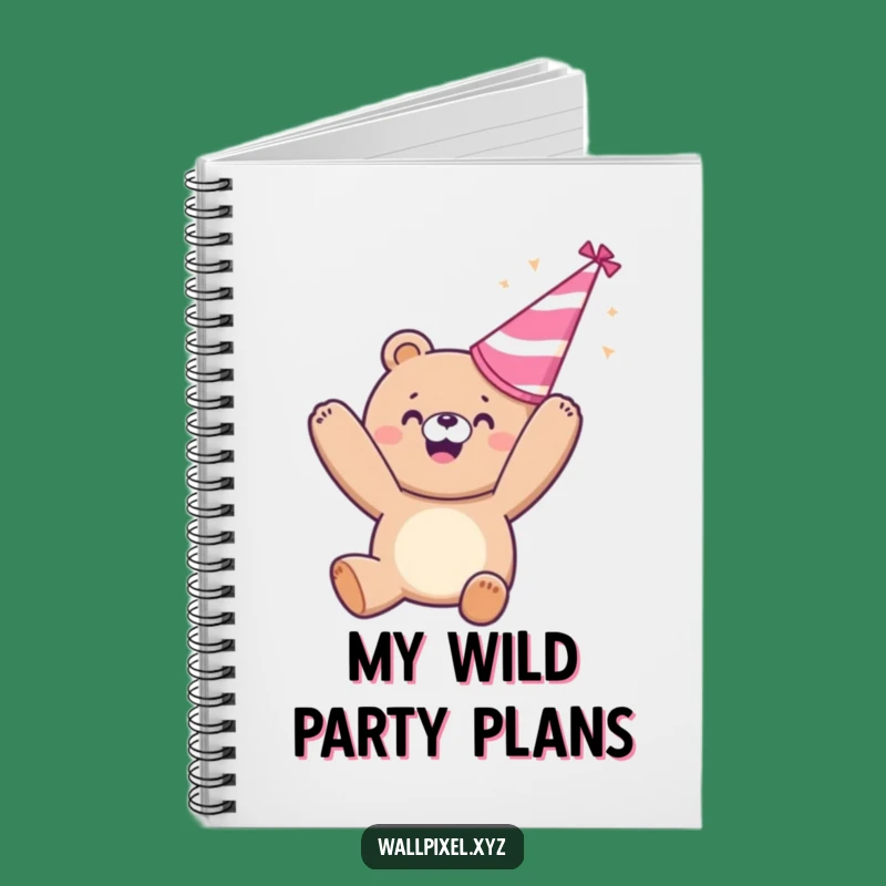 Funny Pixelated Bear Party Notebook - Jot Down Celebrations with Humorous Style Gift!