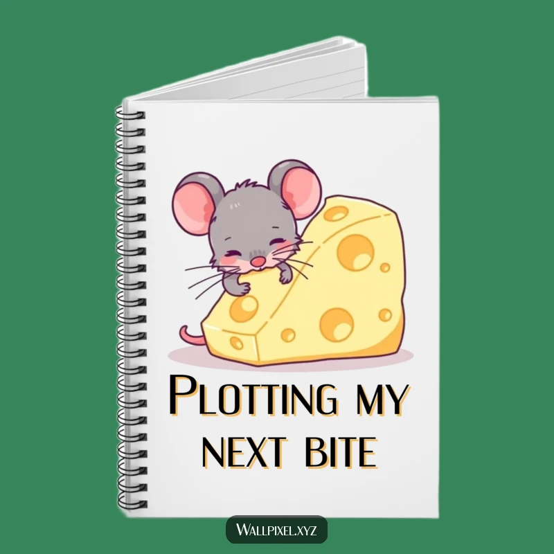 Funny Pixel Mouse Cheese Notebook - Jot Down Ideas with Retro Flair